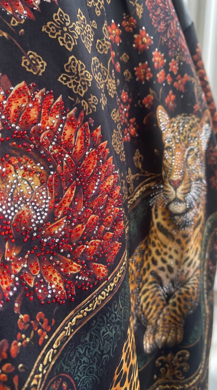 Crystal Leopard Dress Shirt
