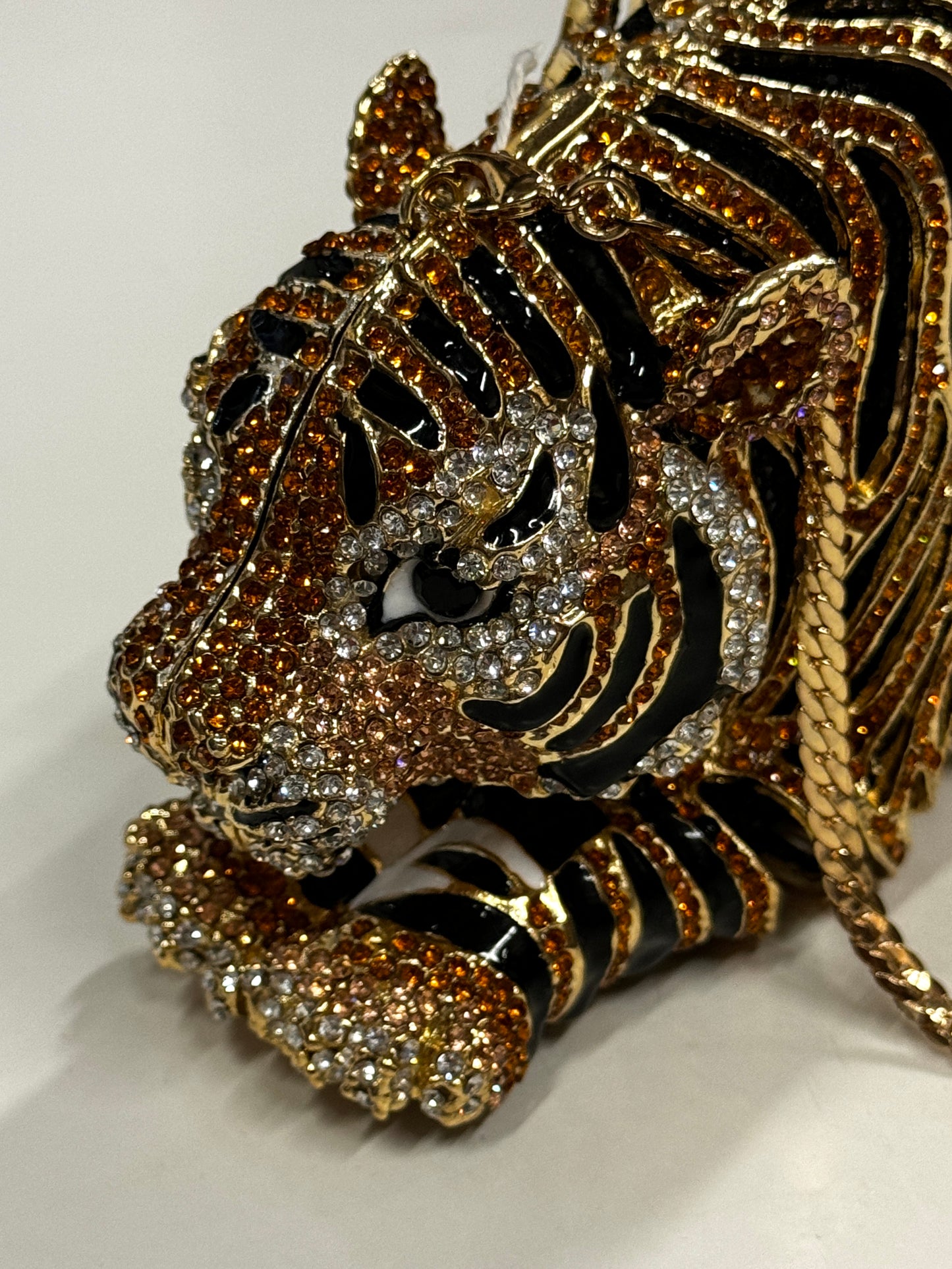 Gold tiger crystal bag