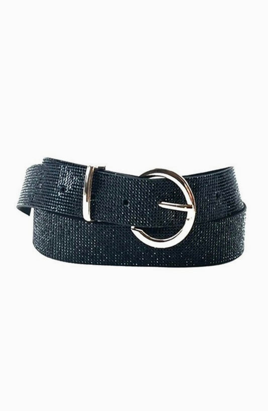 Crystal buckle belt