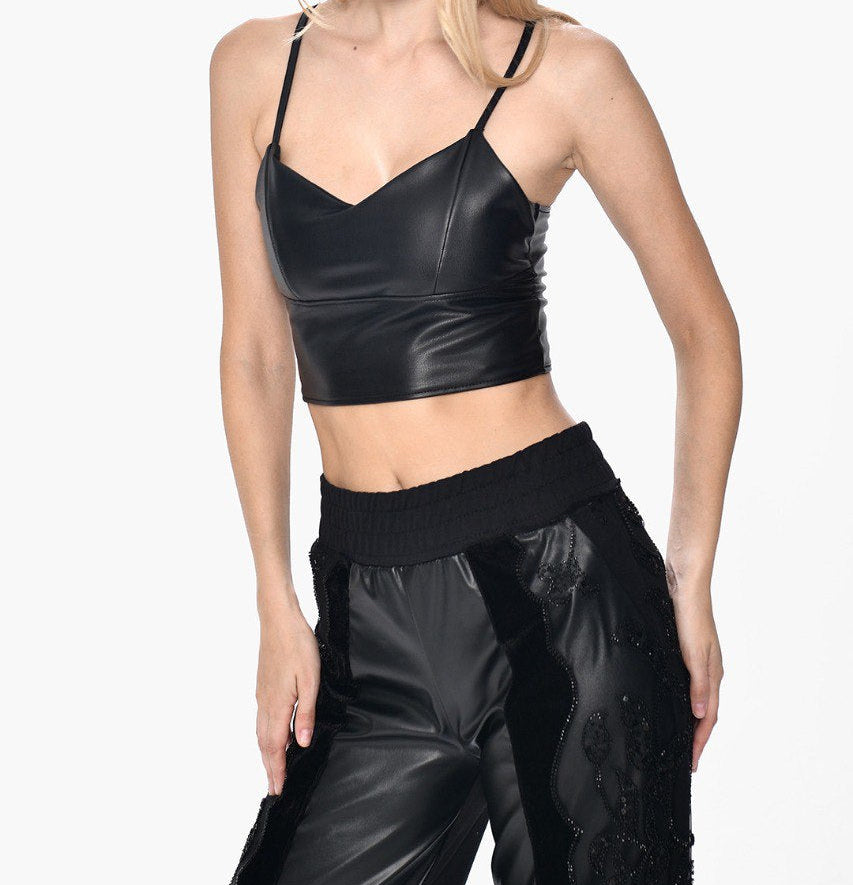 Lace Crystal Pleather Set