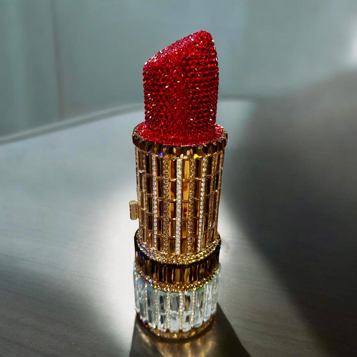 Lipstick crystals clutch