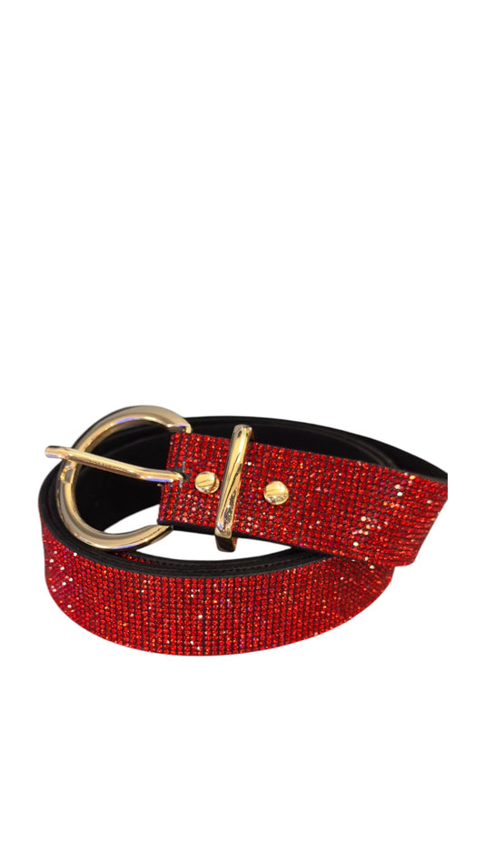Crystal buckle belt