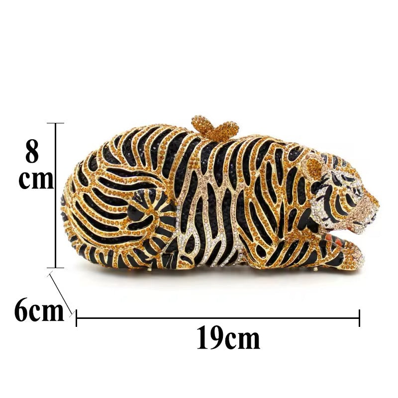 Gold tiger crystal bag